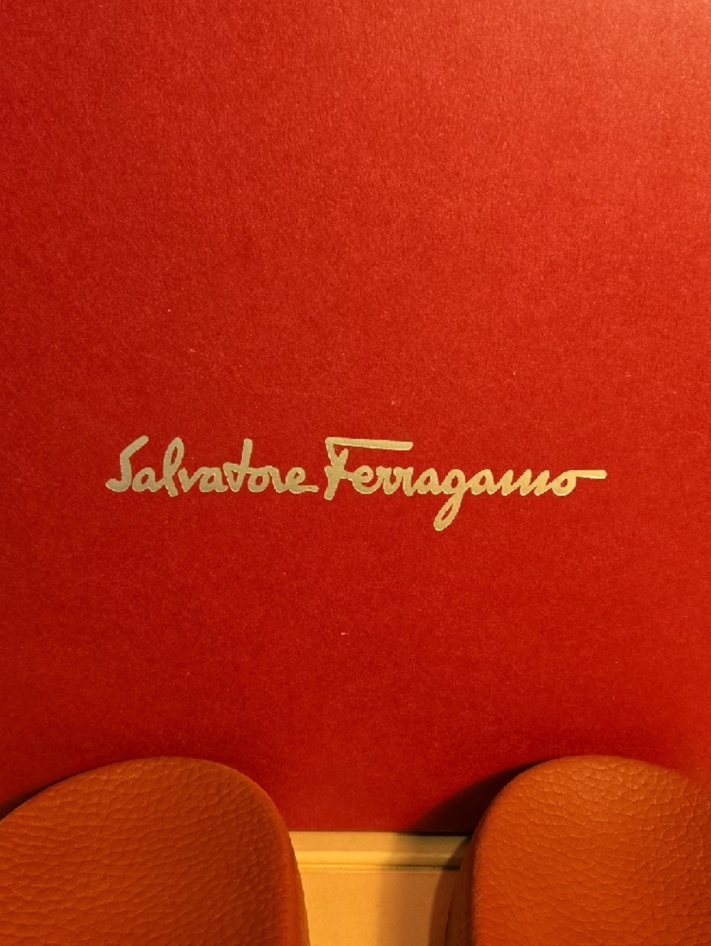 SALVATORE FERRAGAMO Men's 11M Red & Gold GROOVE Slides FLIP-FLOPS #423 - Picture 2 of 16